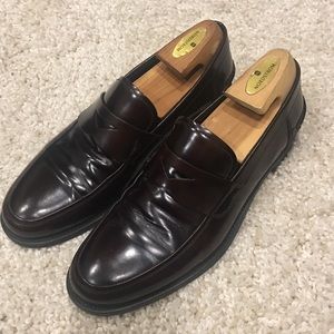 PRADA Spazzolato Leather Penny Loafers
